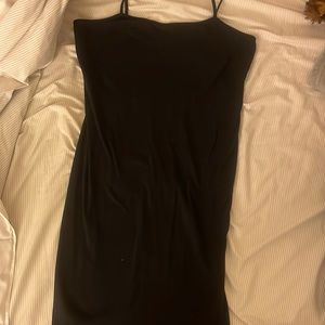 Topshop black cotton mid dress